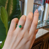 1.45 Ct. Green Tsavorite Garnet Pave Ring, 18K White Gold Life Style