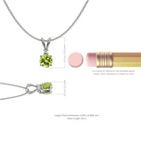 1.00 Ct. Peridot Natural Diamond Accent Stones Pendant, 14K White Gold Image