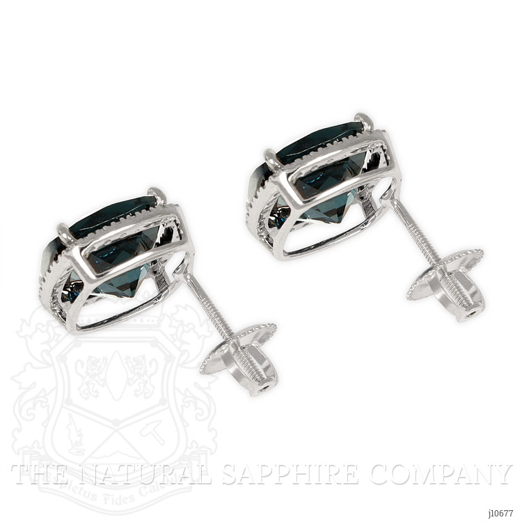 7.82 Ct.Tw. Topaz Natural Diamond Halo Earrings, 14K White Gold