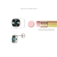 7.82 Ct.Tw. Topaz Natural Diamond Halo Earrings, 14K White Gold Image