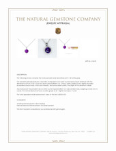 2.52 Ct. Purple Amethyst and Natural Diamond Halo Pendant, 14K White Gold Appraisal