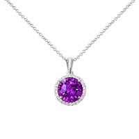 2.52 Ct. Amethyst 14K White Gold pendant