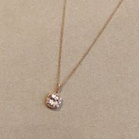1.15 Ct. Morganite Natural Diamond Halo Pendant, 14K Rose Gold Image