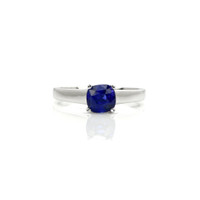1.38 Ct. Blue Sapphire Solitaire Ring, 14K White Gold Video