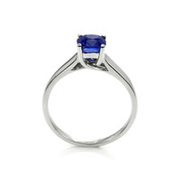 1.38 Ct. Blue Sapphire Solitaire Ring, 14K White Gold Image