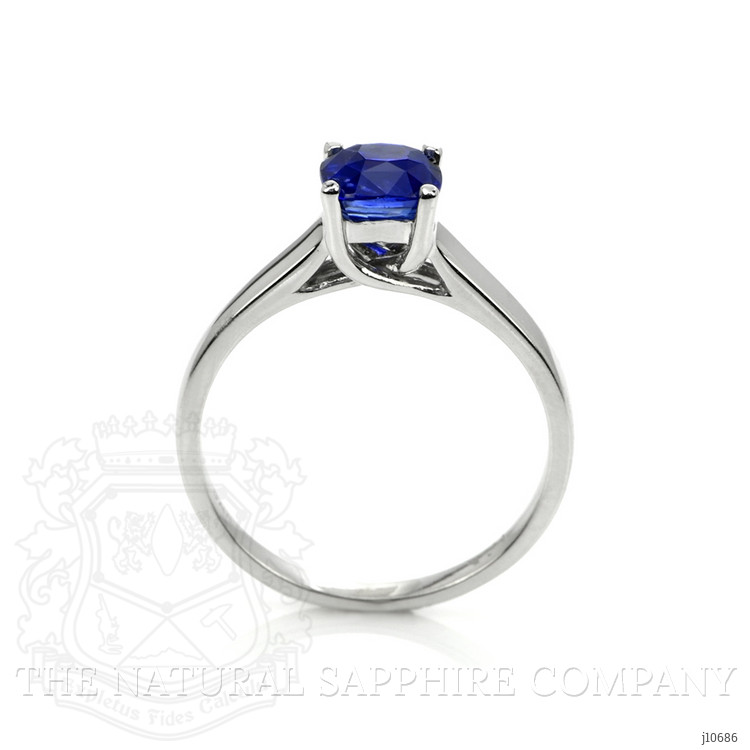 1.38 Ct. Blue Sapphire Solitaire Ring, 14K White Gold