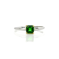 0.70 Ct. Tsavorite Garnet Solitaire Ring, 14K Yellow & White Video