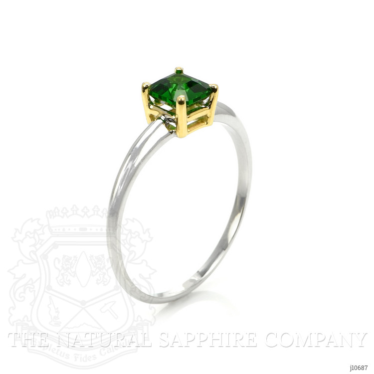 0.70 Ct. Tsavorite Garnet Solitaire Ring, 14K Yellow & White