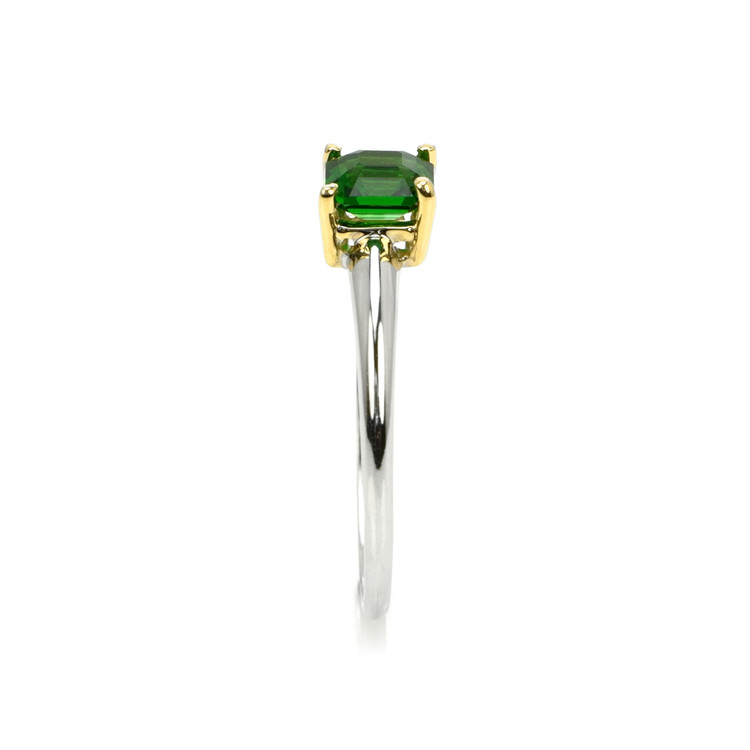 0.70 Ct. Tsavorite Garnet Solitaire Ring, 14K Yellow & White