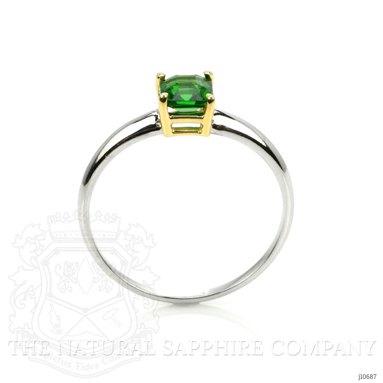 0.70 Ct. Tsavorite Garnet Solitaire Ring, 14K Yellow & White