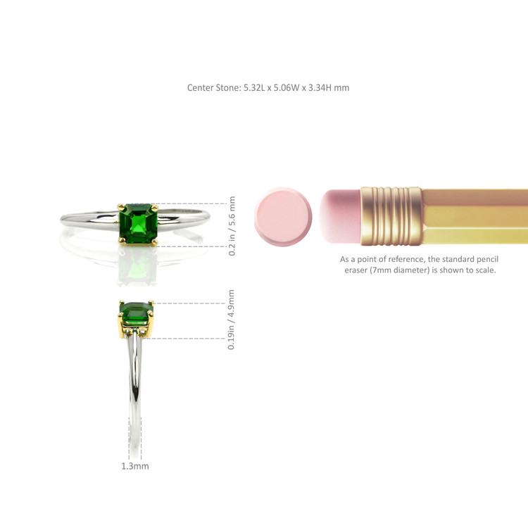 0.70 Ct. Tsavorite Garnet Solitaire Ring, 14K Yellow & White