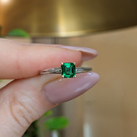 0.70 Ct. Green Tsavorite Garnet Solitaire Ring, 14K Yellow & White Life Style