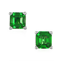 1.30 Ct.Tw. Tsavorite Garnet Studs Earrings, 14K White Gold Video