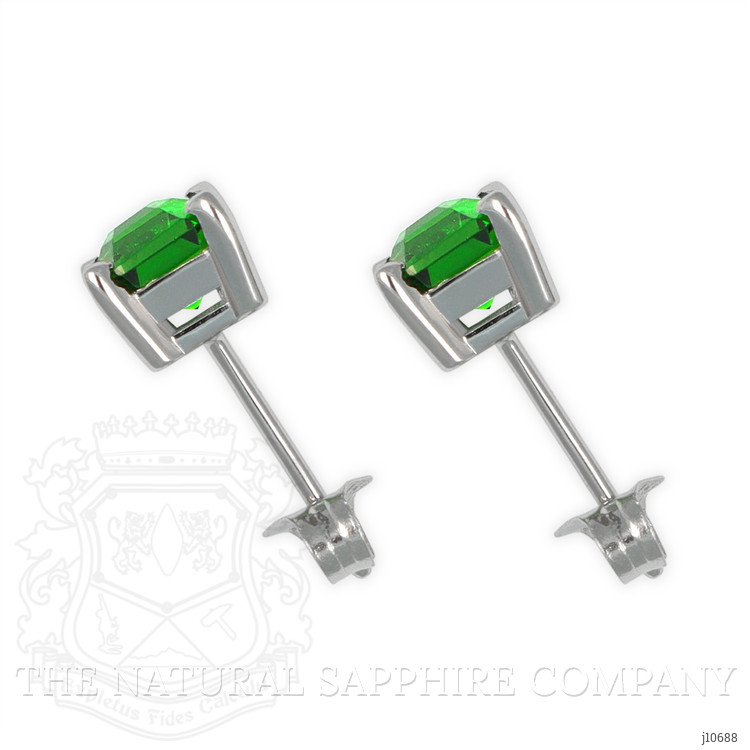 1.30 Ct.Tw. Tsavorite Garnet Studs Earrings, 14K White Gold