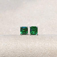 1.30 Ct.Tw. Tsavorite Garnet Studs Earrings, 14K White Gold Life Style