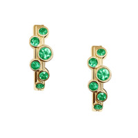 0.50 Ct.Tw. Emerald Hoops Earrings, 14K Yellow Gold Image