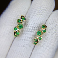 0.50 Ct.Tw. Emerald Hoops Earrings, 14K Yellow Gold Image