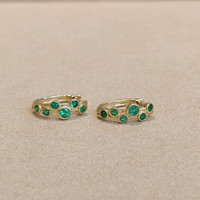0.50 Ct.Tw. Emerald Hoops Earrings, 14K Yellow Gold Life Style