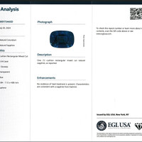 3.34 Ct. Blue Sapphire and Natural Diamond Three Stone Ring, Platinum 950 Scan Report