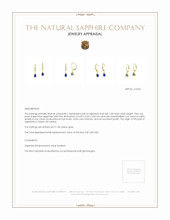 1.00 Ct.Tw.Total Carat Weight Blue Sapphire Drops Earrings, 14K Yellow Gold Appraisal