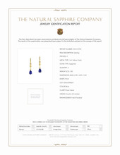 1.00 Ct.Tw.Total Carat Weight Blue Sapphire Drops Earrings, 14K Yellow Gold Scan Report