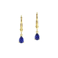 1.00&nbsp;Ct.Tw.Total Carat Weight Blue Sapphire Drops Earrings, 14K Yellow Gold Video