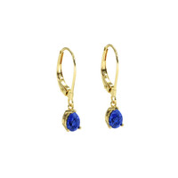1.00&nbsp;Ct.Tw.Total Carat Weight Blue Sapphire Drops Earrings, 14K Yellow Gold Image