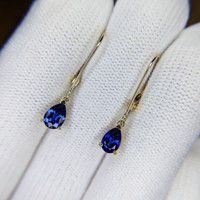 1.00&nbsp;Ct.Tw.Total Carat Weight Blue Sapphire Drops Earrings, 14K Yellow Gold Life Style