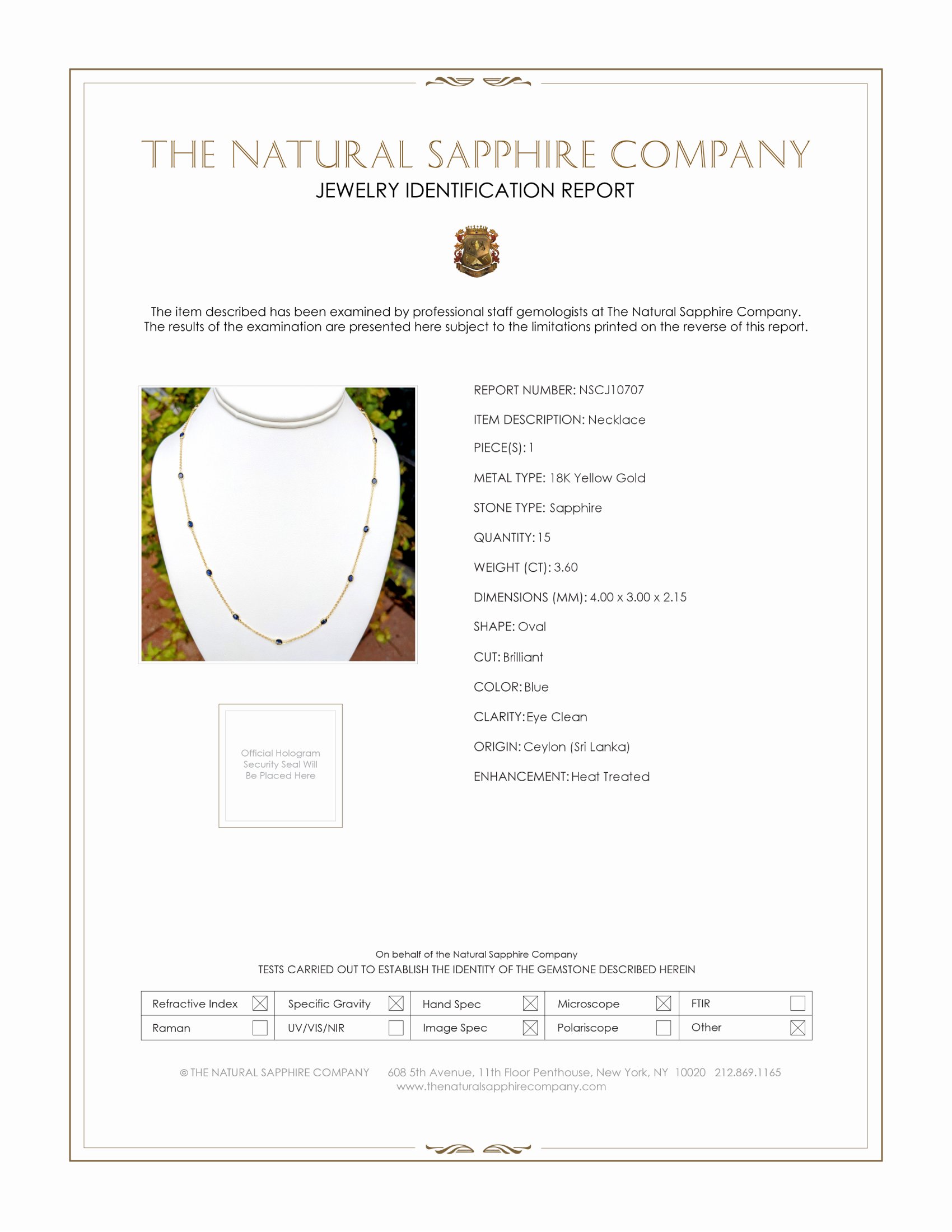 3.60 Ct. Blue Sapphire Bezel Necklace, 18K Yellow Gold