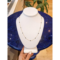 3.60 Ct. Blue Sapphire Bezel Necklace, 18K Yellow Gold Life Style