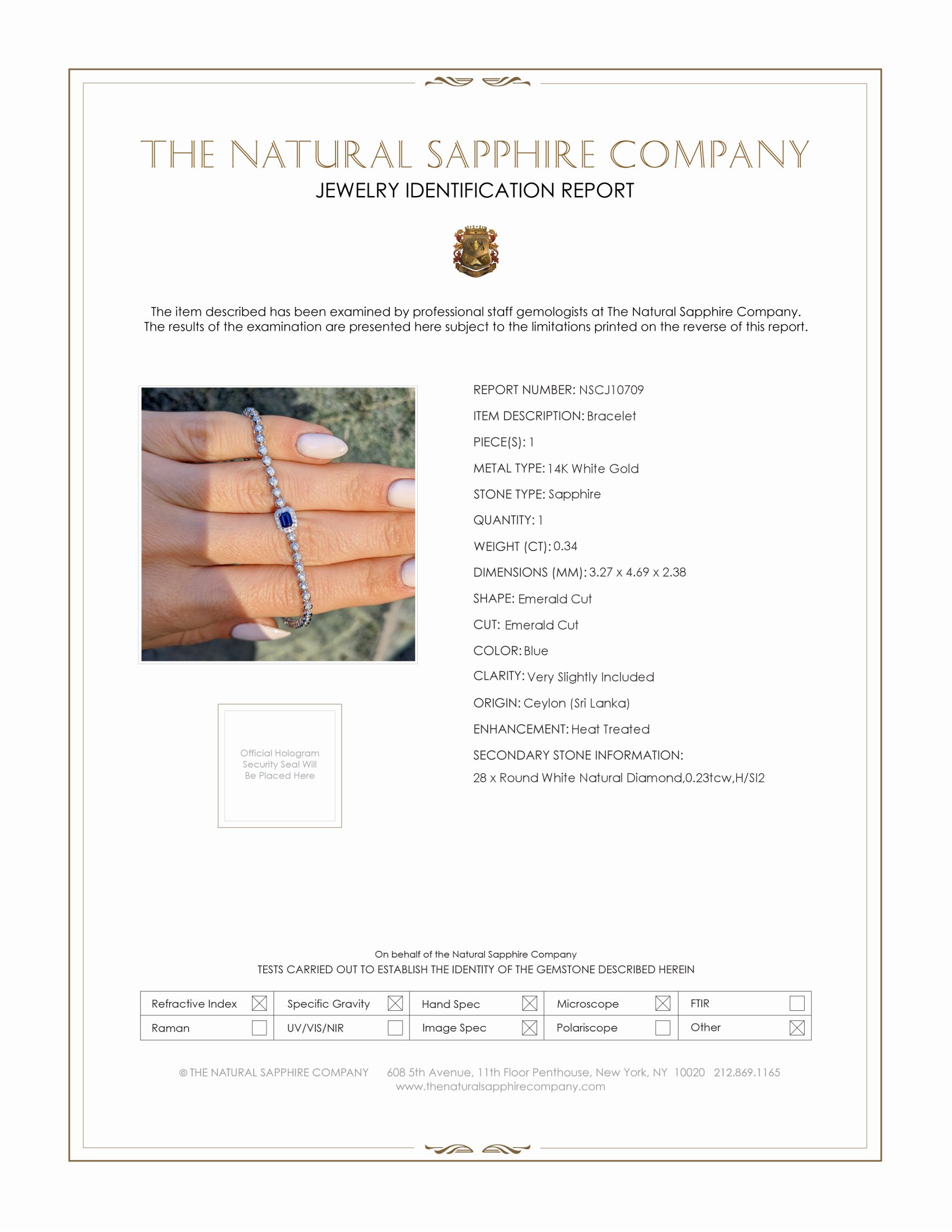 0.34 Ct.Tw. Blue Sapphire and Natural Diamond Halo Bracelet, 14K White Gold