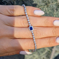0.34 Ct.Tw. Sapphire 14K White Gold bracelet