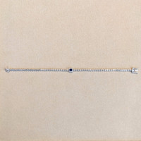 0.34 Ct.Tw. Blue Sapphire and Natural Diamond Halo Bracelet, 14K White Gold Image