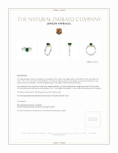 0.87 Ct. Emerald Natural Diamond Three Stone Ring, 18K White & Yellow Appraisal