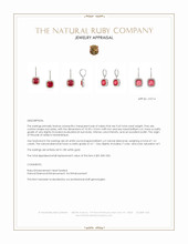 9.65 Ct.Tw.Total Carat Weight Ruby and Natural Diamond Halo Earrings, 18K White Gold Appraisal