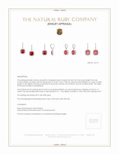 9.65 Ct.Tw. Ruby Natural Diamond Halo Earrings, 18K White Gold Appraisal