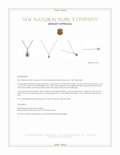 0.53 Ct. Ruby and Natural Diamond Halo Pendant, 18K White Gold Appraisal