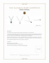 0.53 Ct. Ruby Natural Diamond Halo Pendant, 18K White Gold Appraisal