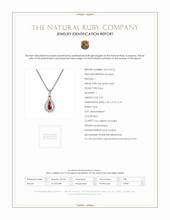 0.53 Ct. Ruby Natural Diamond Halo Pendant, 18K White Gold Scan Report