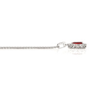0.53 Ct. Ruby Natural Diamond Halo Pendant, 18K White Gold Image