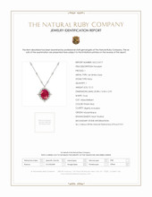 12.12 Ct. Ruby Natural Diamond Antique Style Pendant, 14K White Gold Scan Report