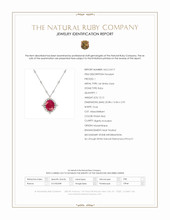 12.12 Ct. Pinkish Red Ruby and Natural Diamond Antique Style Pendant, 14K White Gold Scan Report
