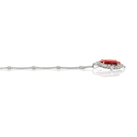12.12 Ct. Ruby Natural Diamond Antique Style Pendant, 14K White Gold Image