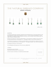 6.10 Ct.Tw. Emerald Natural Diamond Halo Earrings, 18K White Gold Appraisal