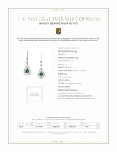 6.10 Ct.Tw. Emerald Natural Diamond Halo Earrings, 18K White Gold Scan Report