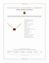 3.38 Ct. Red Garnet Solitaire Necklace, 14K Yellow Gold Scan Report
