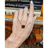 3.38 Ct. Garnet Solitaire Necklace, 14K Yellow Gold Life Style