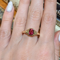 1.06 Ct. Garnet Bezel Ring, 18K Yellow Gold Image