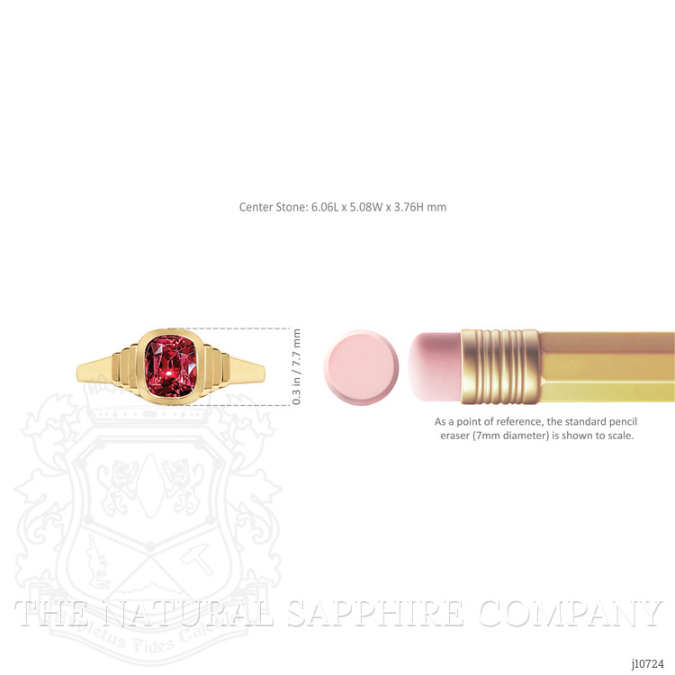 1.06 Ct. Garnet Bezel Ring, 18K Yellow Gold