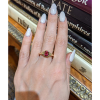 1.06 Ct. Garnet Bezel Ring, 18K Yellow Gold Life Style
